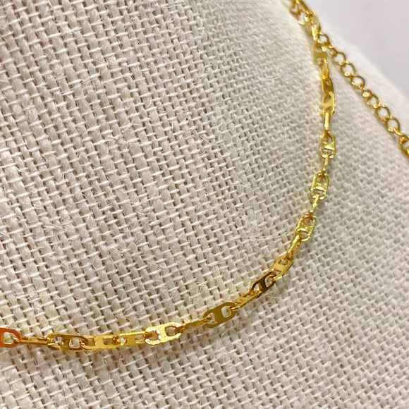 Bracelet -Flat mariner gold chain waterproof  18k gold plated on stainless… - Picture 2 of 5